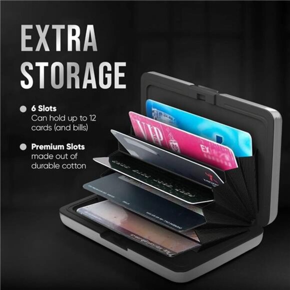 RFID-Blocking Aluminum Wallet Credit Cards Holder for men & women - Picture 3 of 7